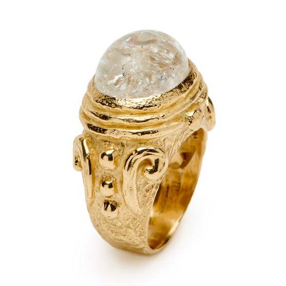 "Chau's Finale" Ring with "Crackled" Rock Crystal