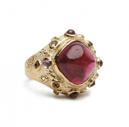 African Rubellite Pink Tourmaline Ring