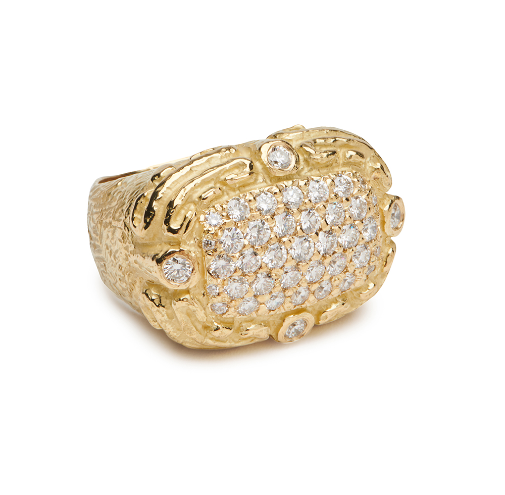 "Coskey's Column" Ring with Pave Diamond