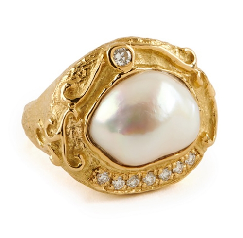 Pearl and Diamond Ring