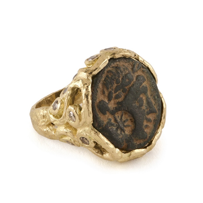 Ancient Bronze Cognac Diamond Ring R-1612-16455,_Ancient_Coin_Cognac_Dia_Ring2.jpg