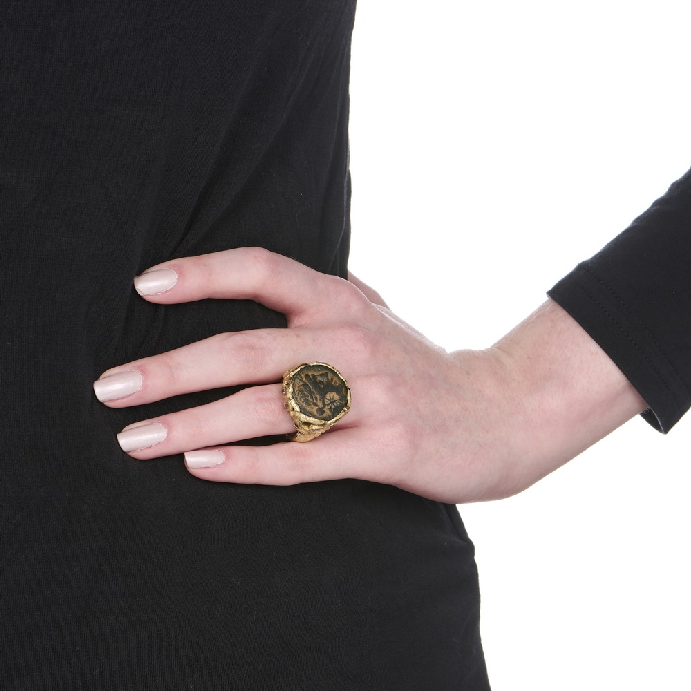Ancient Bronze Cognac Diamond Ring R-1612-16455_on_model1.jpg