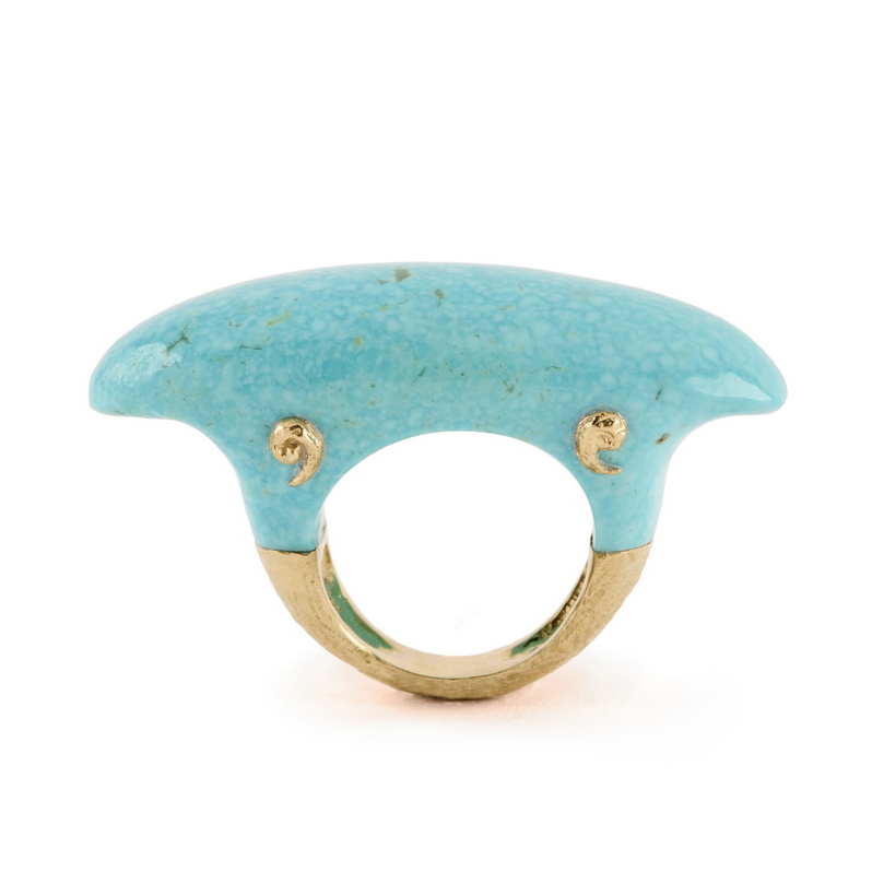 Kingman Turquoise and Spirals Ring
