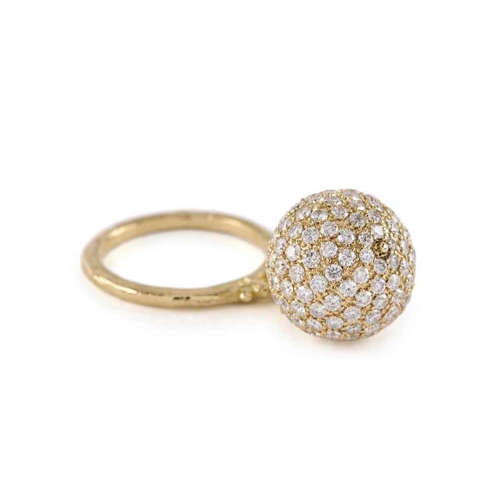 Freshwater Metallic Baroque Pearl Stacking Ring & Diamond Ball Bead Ring R-1705-16744,_Dia_Ball_Bead_Ring.jpg