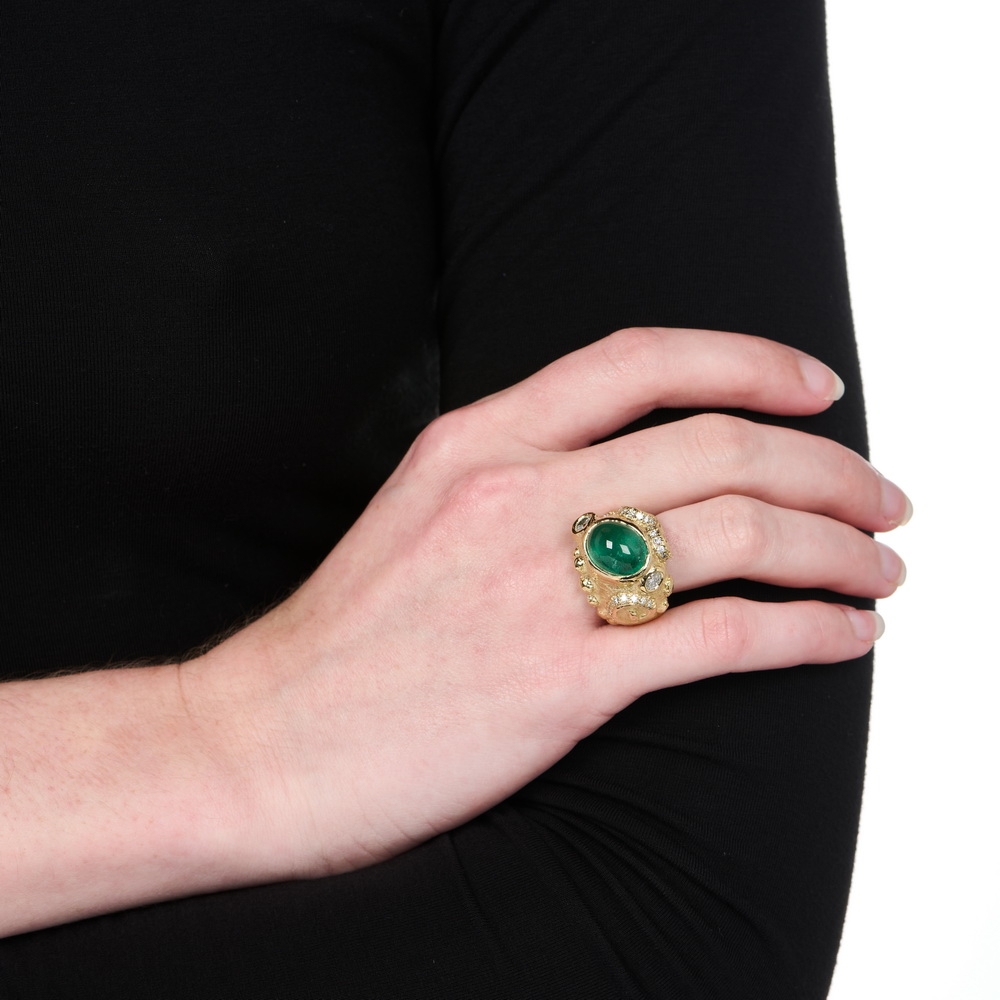 Diamond and Cabochon Emerald Ring R-1748-17320_on_model.jpg