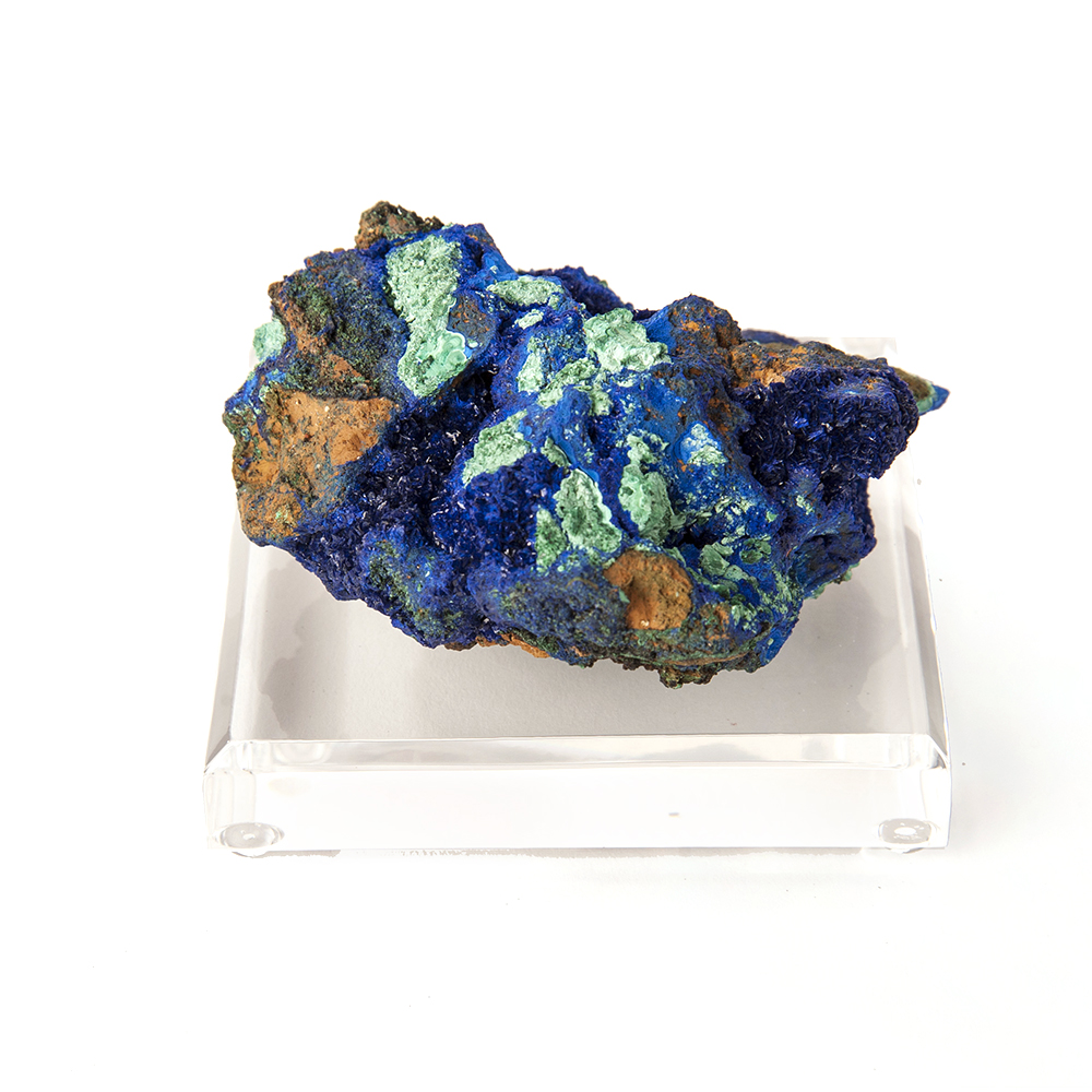 Azurite Specimen on Lucite Base