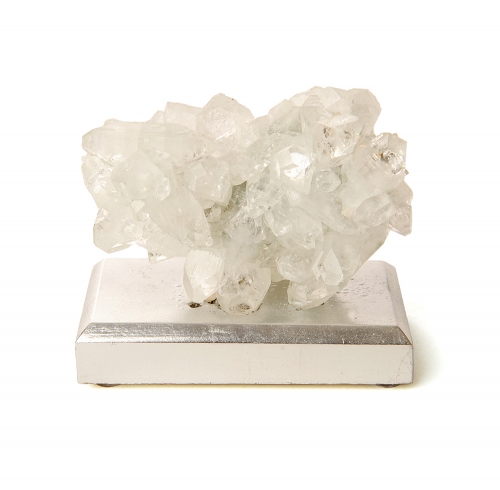 Apophylite Cluster with Silver Leaf Base