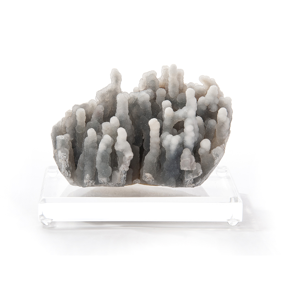 Chalcedony Cluster on Lucite Base